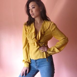 & Other Stories Sunshine Yellow Wrap Blouse